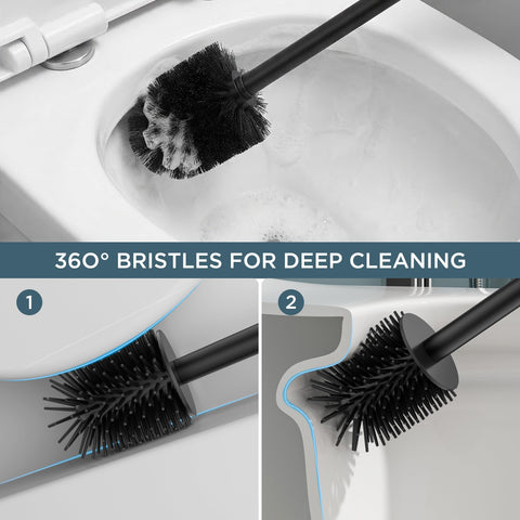 FORIOUS modern design blends into bathroom decor while concealing the cleaning head.