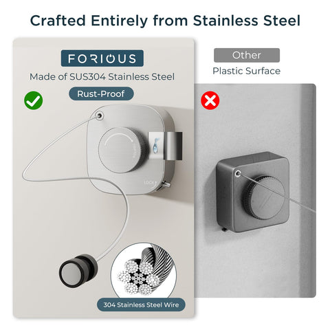 FORIOUS compact wall housing retracts to save space