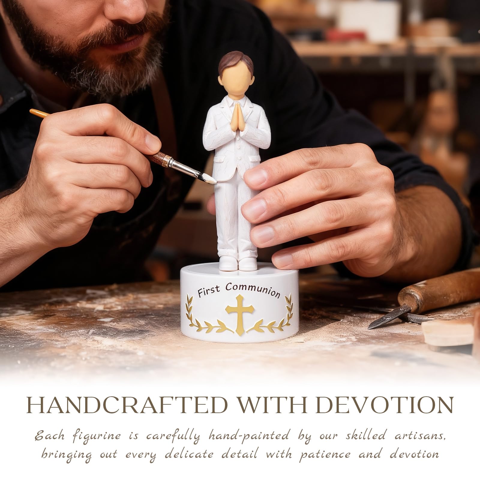 Formiele 8.3-inch display-ready figure suited for a prayer corner.