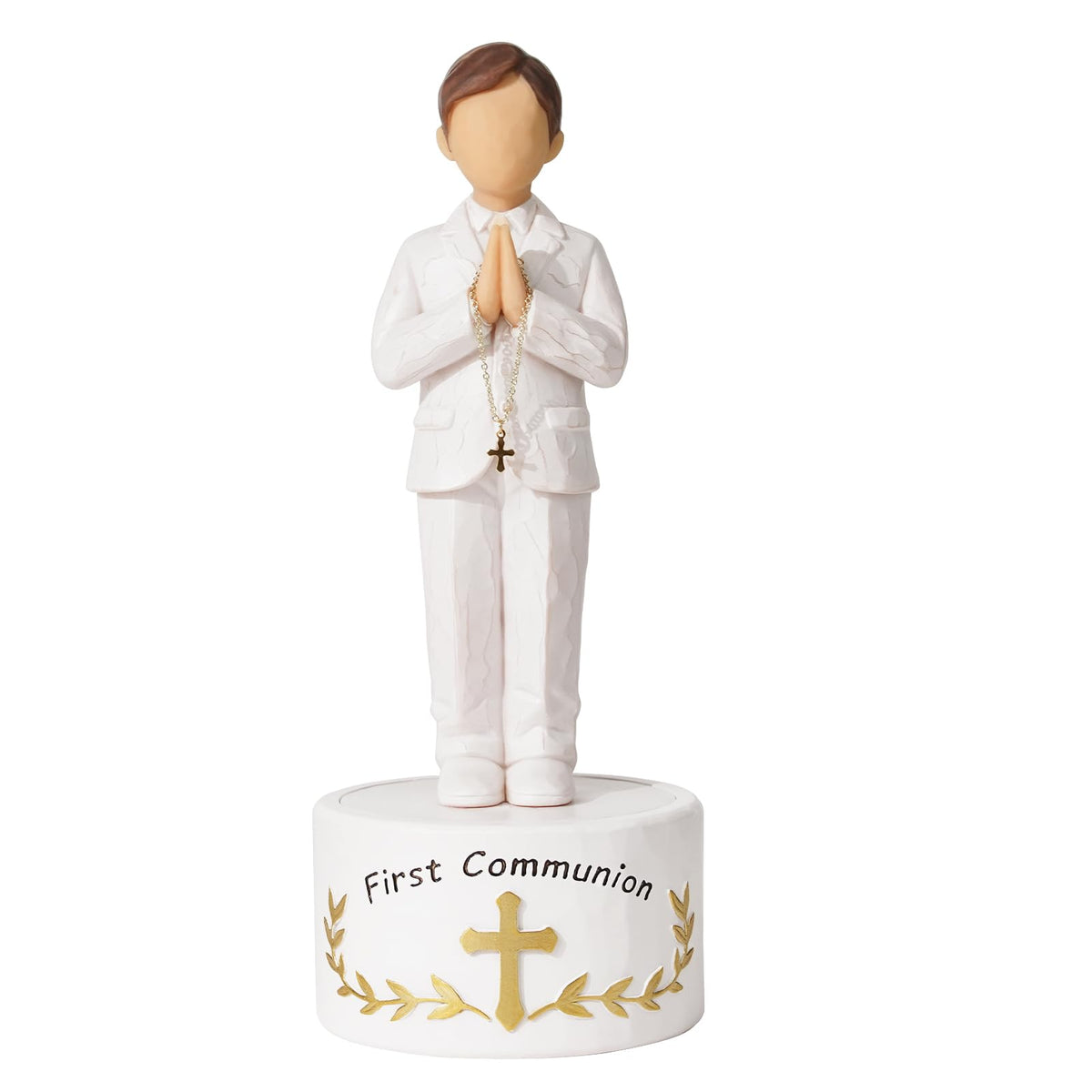 Formiele first communion boy figurine front view, ideal for display.