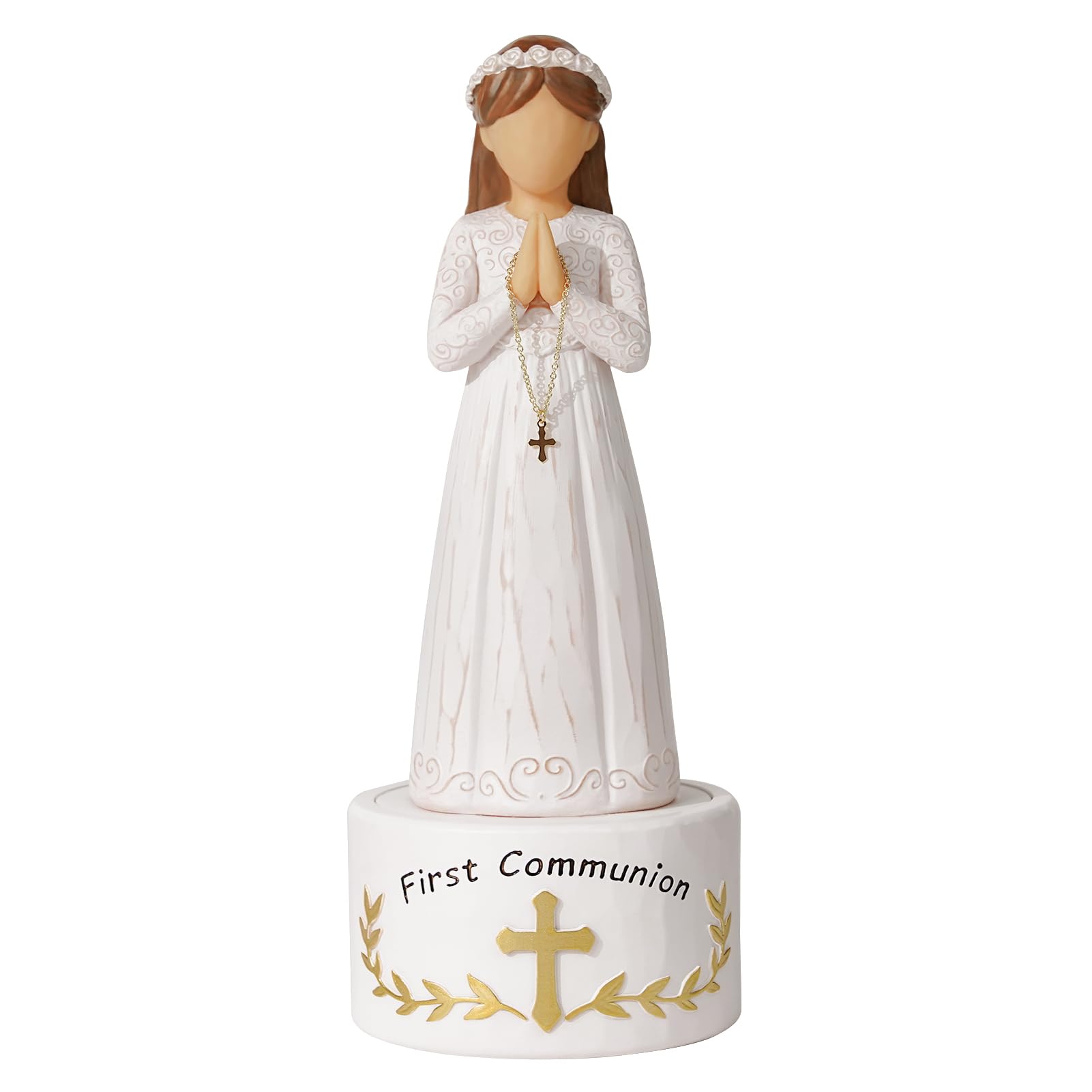 Formiele First Communion girl figurine front view for sacred-table display