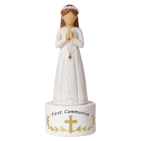 Formiele First Communion girl figurine front view for sacred-table display