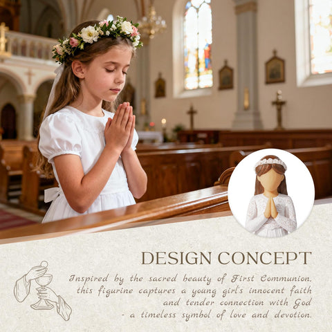 Formiele First Communion girl figurine side view with delicate details