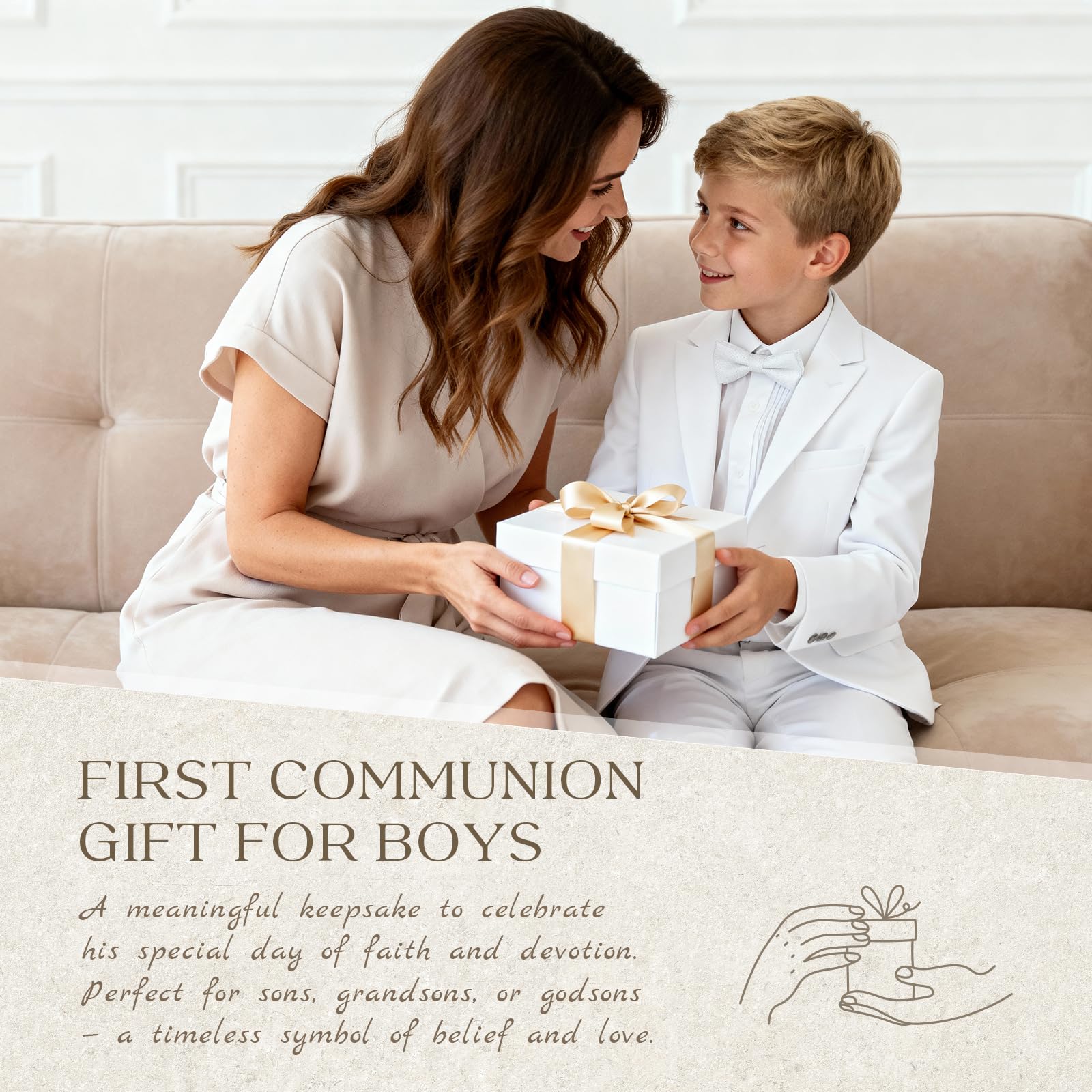 Formiele keepsake box stores rosaries and memories for sons and grandsons.