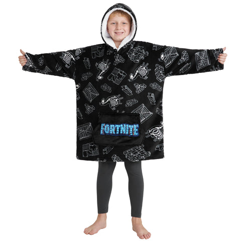Fortnite blanket hoodie design for cozy lounging during gaming sessions.