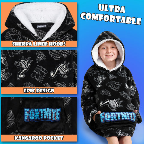 Fortnite gaming lounge scene showing relaxed cold-weather comfort.