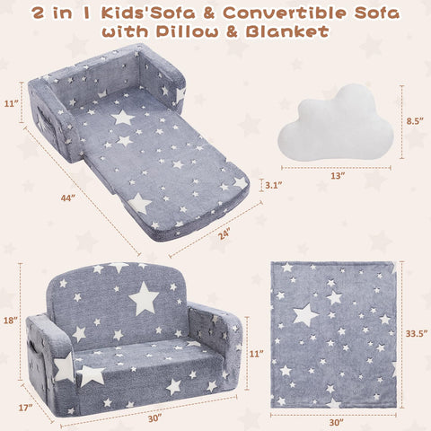 Foryoomi extra wide kids couch ready for on-the-go seating.