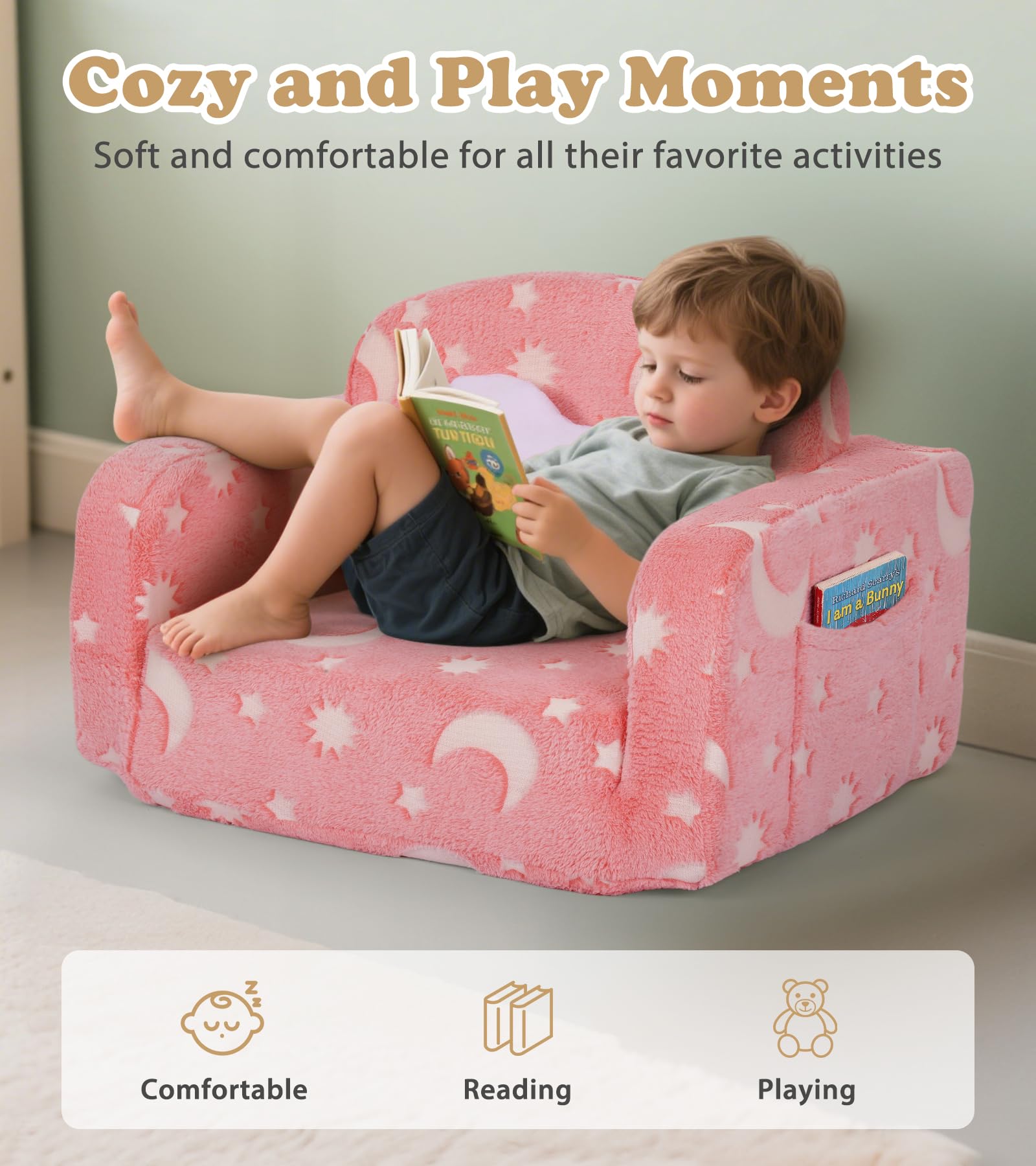 Foryoomi 2-in-1 couch folds into a soft nap bed