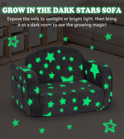 Foryoomi kids couch glow-in-the-dark stars create a magical reading atmosphere