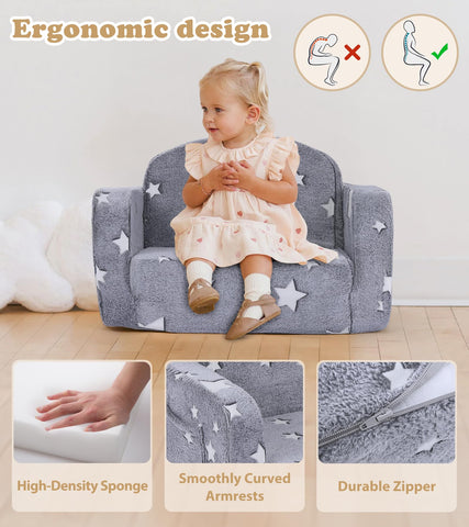 Foryoomi kids couch high-density foam ensures durable, comfy padding