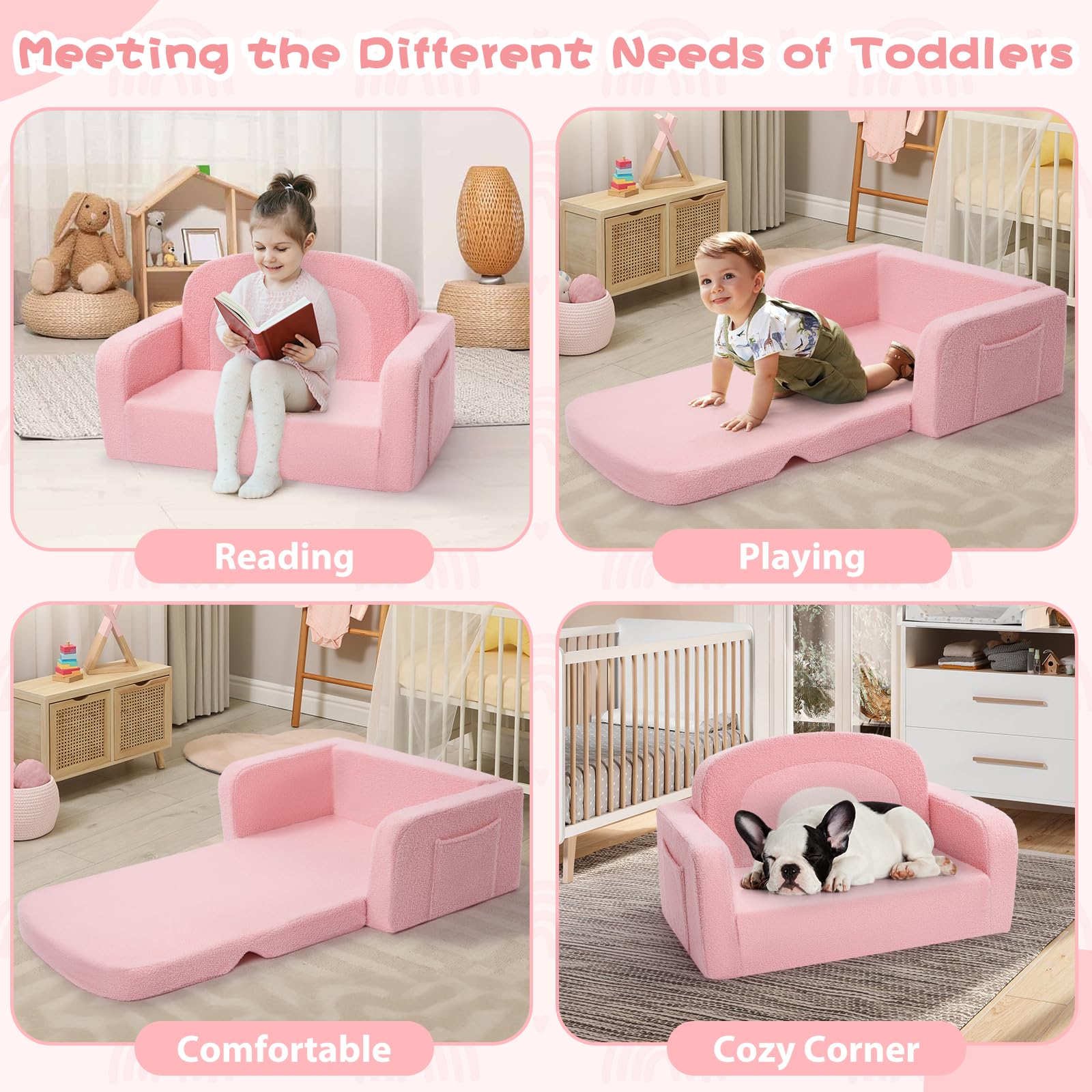 Foryoomi kids couch with soft blanket for cozy moments
