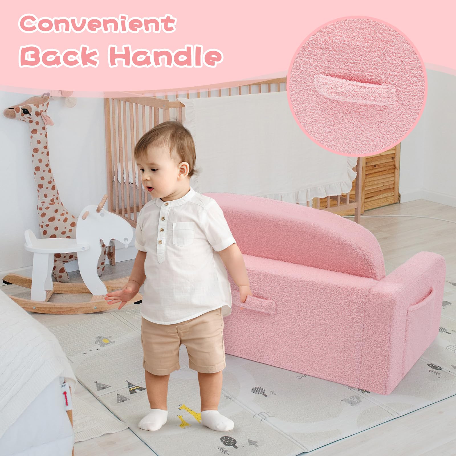 Foryoomi lightweight carry-handle sofa for easy room-to-room use