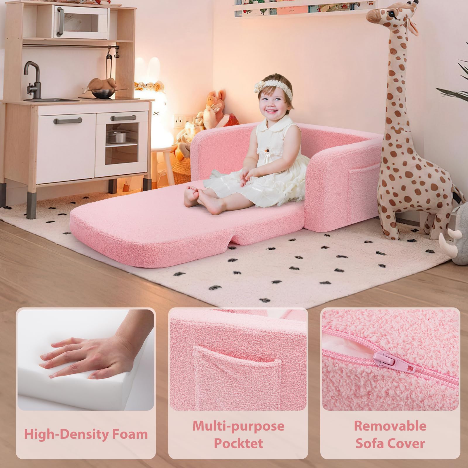 Foryoomi soft toddler chair with high-density foam support