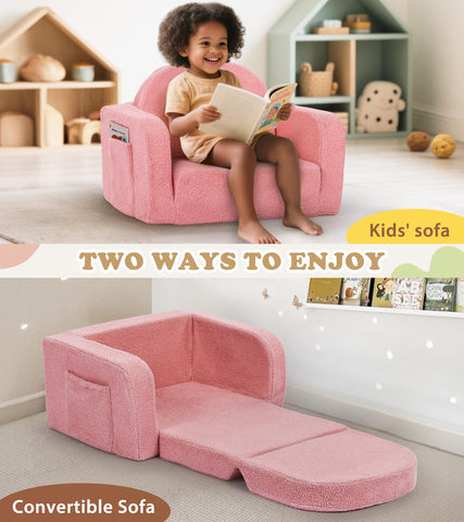 Foryoomi two-in-one couch chair demonstrates quick transitions for reading and play.