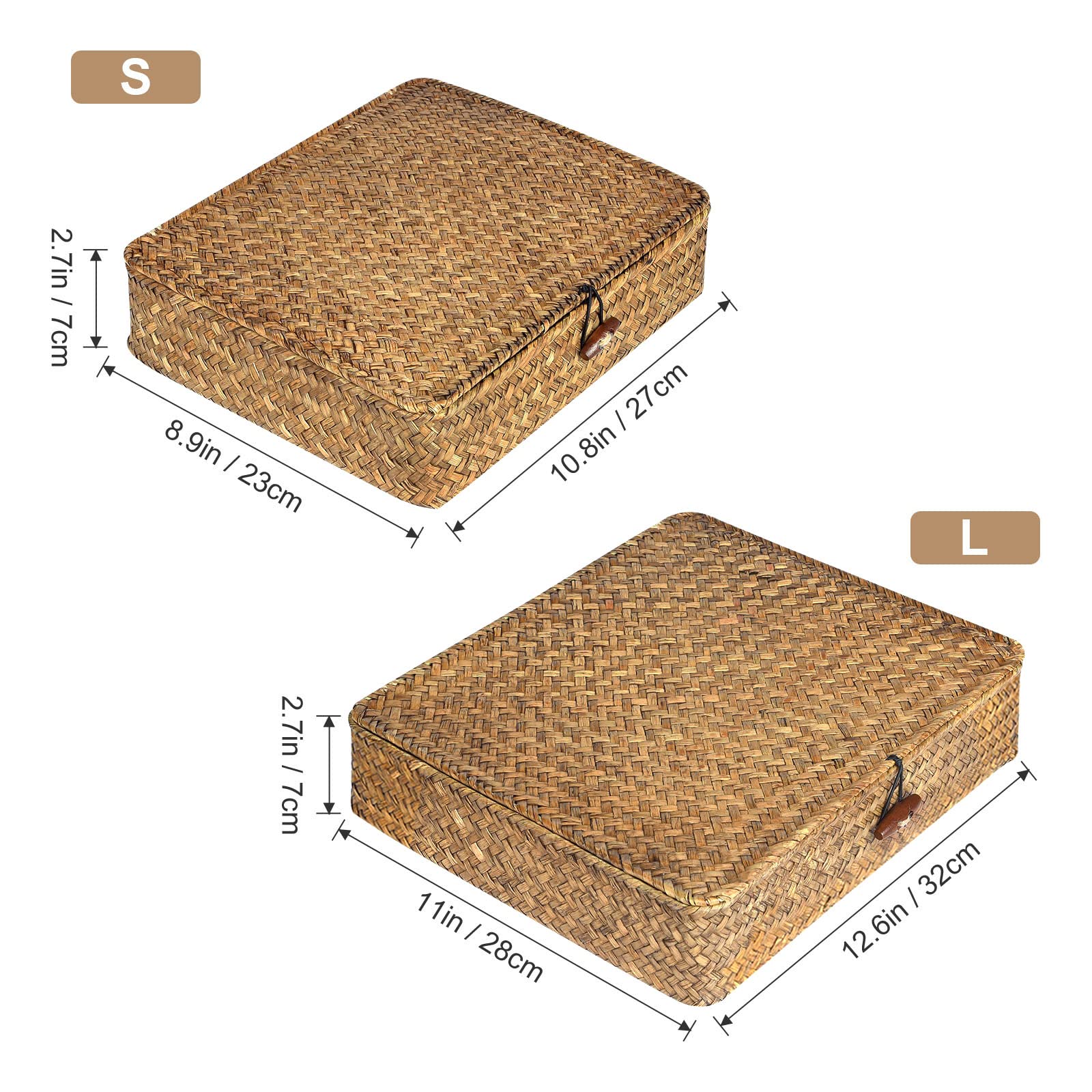Small FOSSORH seagrass bin fits stationery or small accessories efficiently.