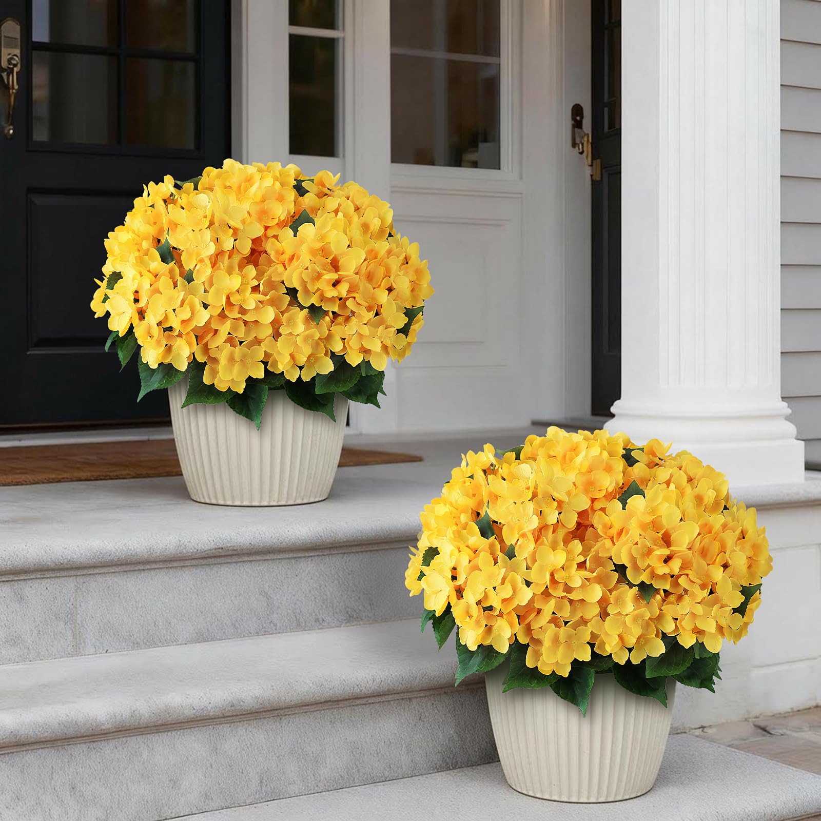 FOTEEWL silk hydrangea bundles brighten outdoor garden corners.