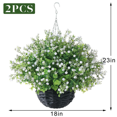 FOTEEWL lifelike baby's breath detail shows delicate white clusters.