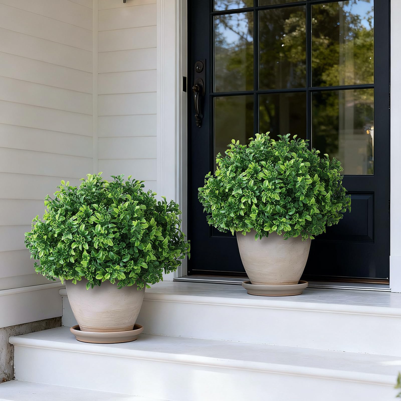 FOTEEWL close-up of boxwood leaves showing realistic texture for entryways