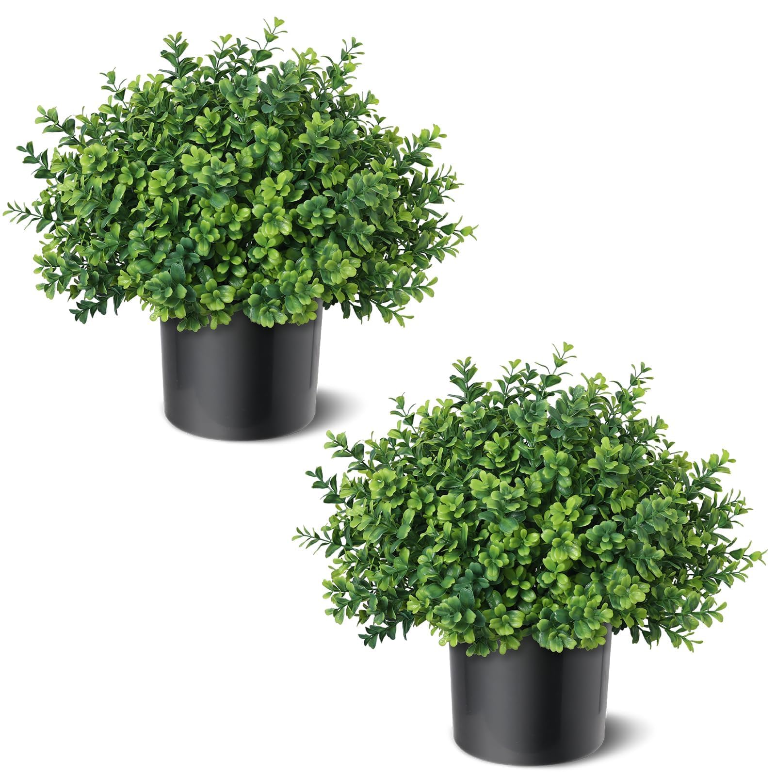 FOTEEWL no-assembly topiary set ready to decorate your entryway.