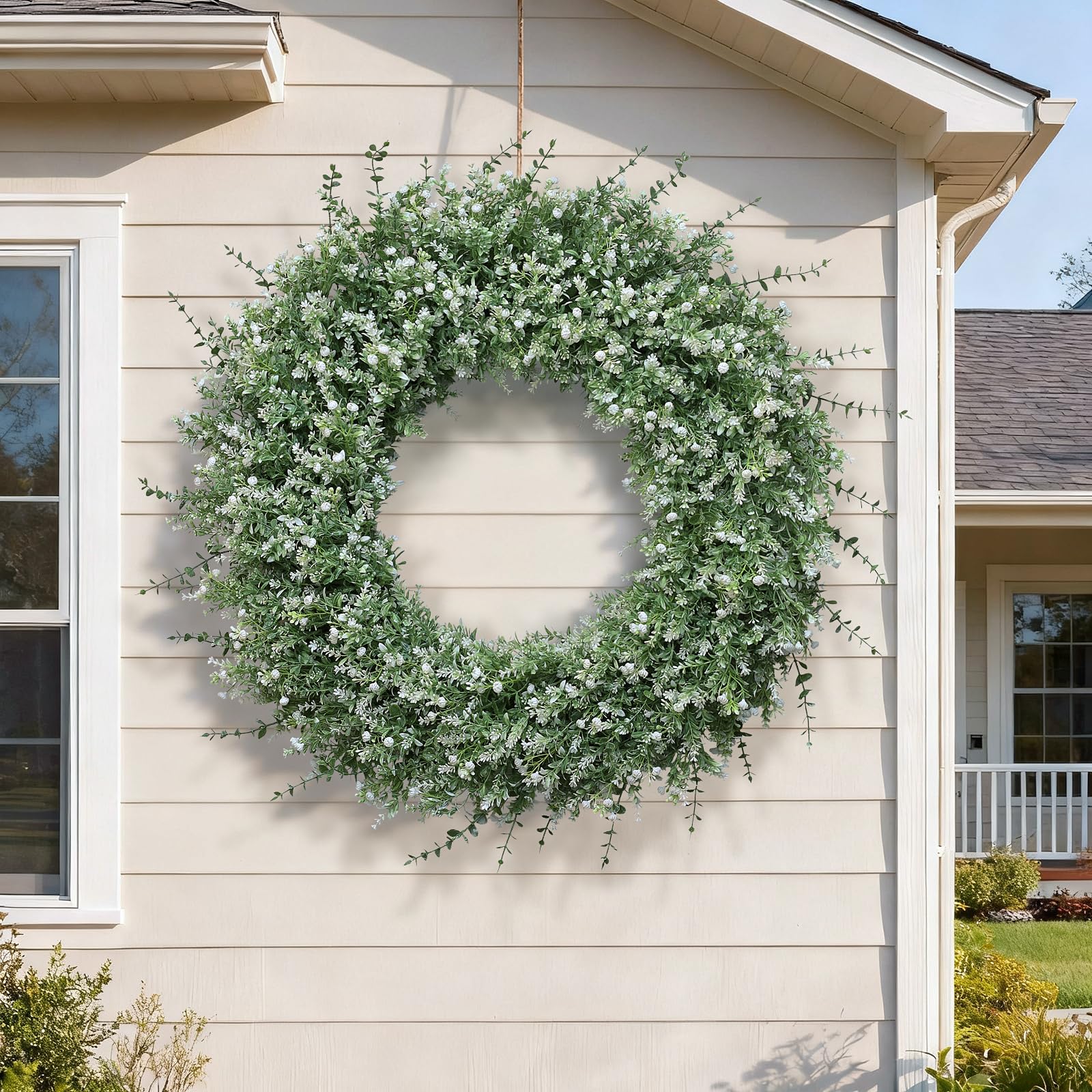 FOTEEWL eucalyptus lavender wreath for festival and decor.