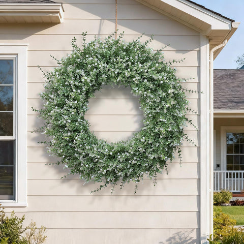 FOTEEWL eucalyptus lavender wreath for festival and decor.