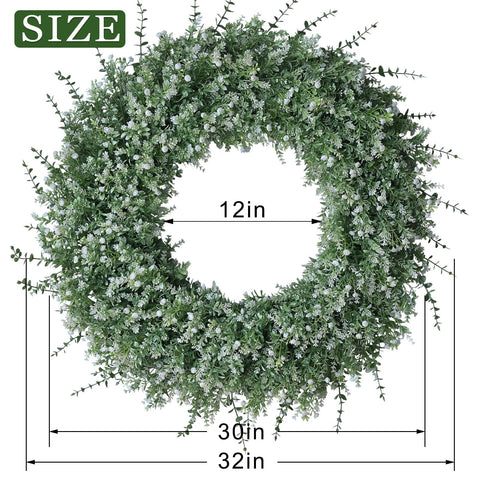 FOTEEWL eucalyptus wreath wall decor for farmhouse style.