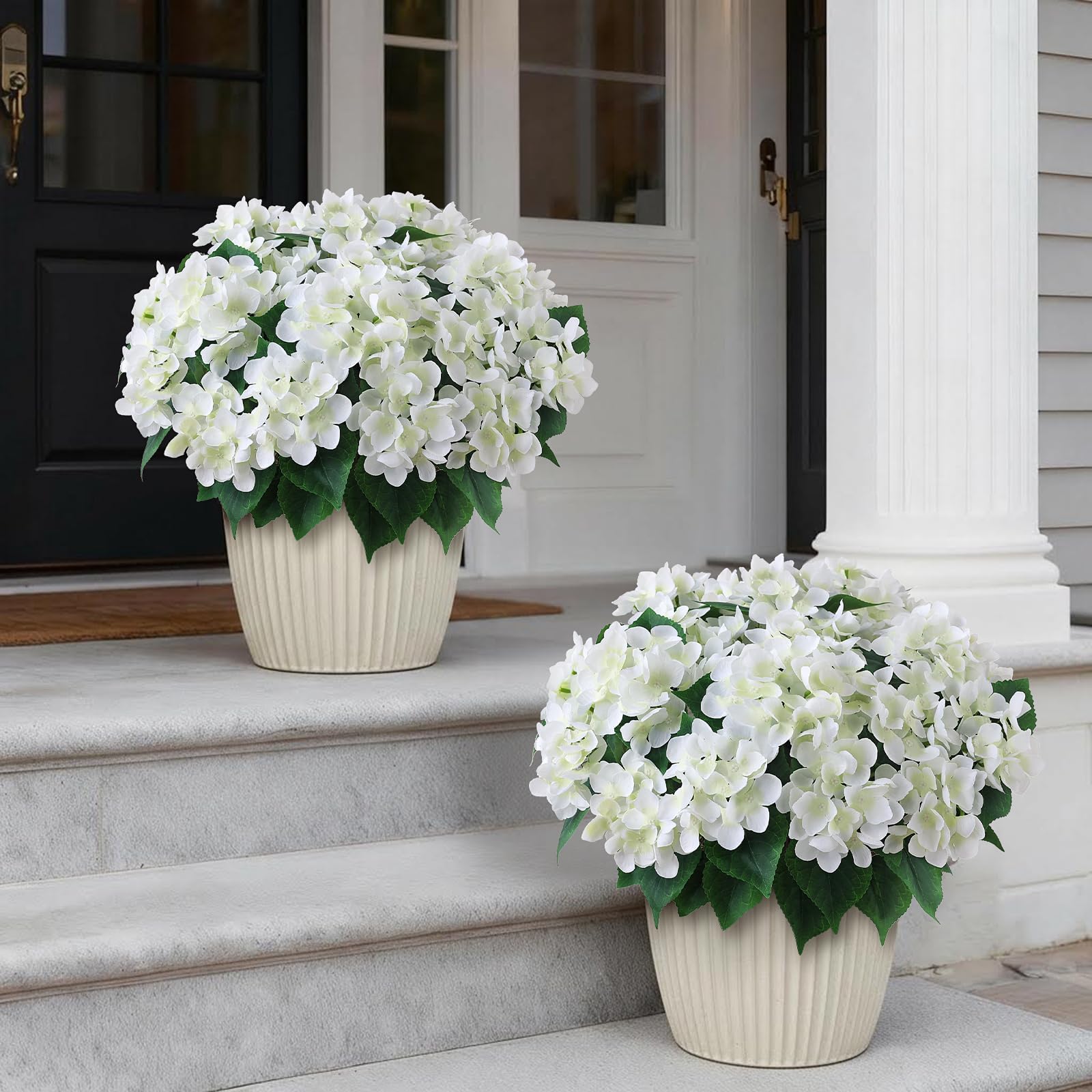 FOTEEWL hydrangea bouquet on balcony enhances outdoor décor with minimal maintenance.