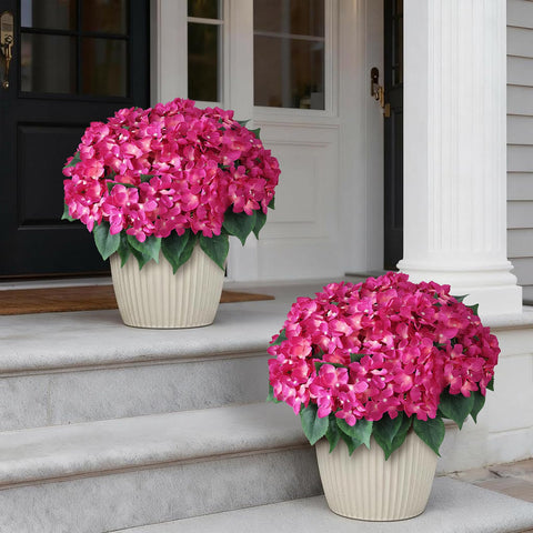FOTEEWL hydrangea bouquets mimic real blooms for porch displays.