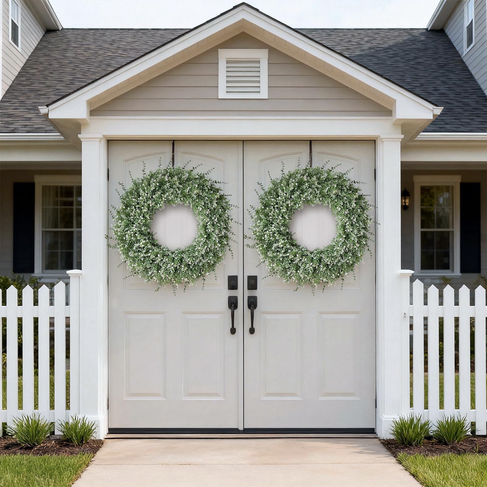 FOTEEWL large front door wreath for porch decor.