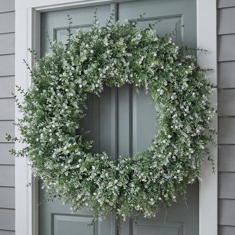 FOTEEWL lifelike eucalyptus wreath ideal for wedding decor.