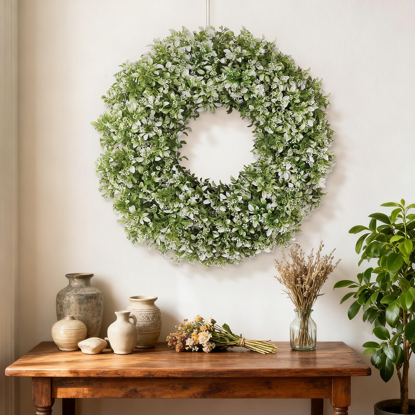 FOTEEWL boxwood wreath outdoor-friendly weatherproof décor for porches.
