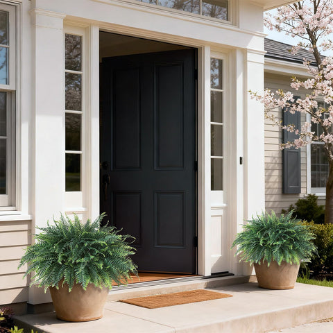 FOTEEWL two-pack porch decor creates lush full-green display.