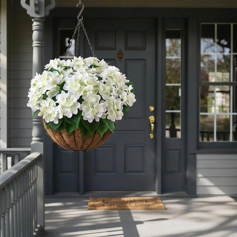 FOTEEWL waterproof hydrangea withstands rain for year-round display.