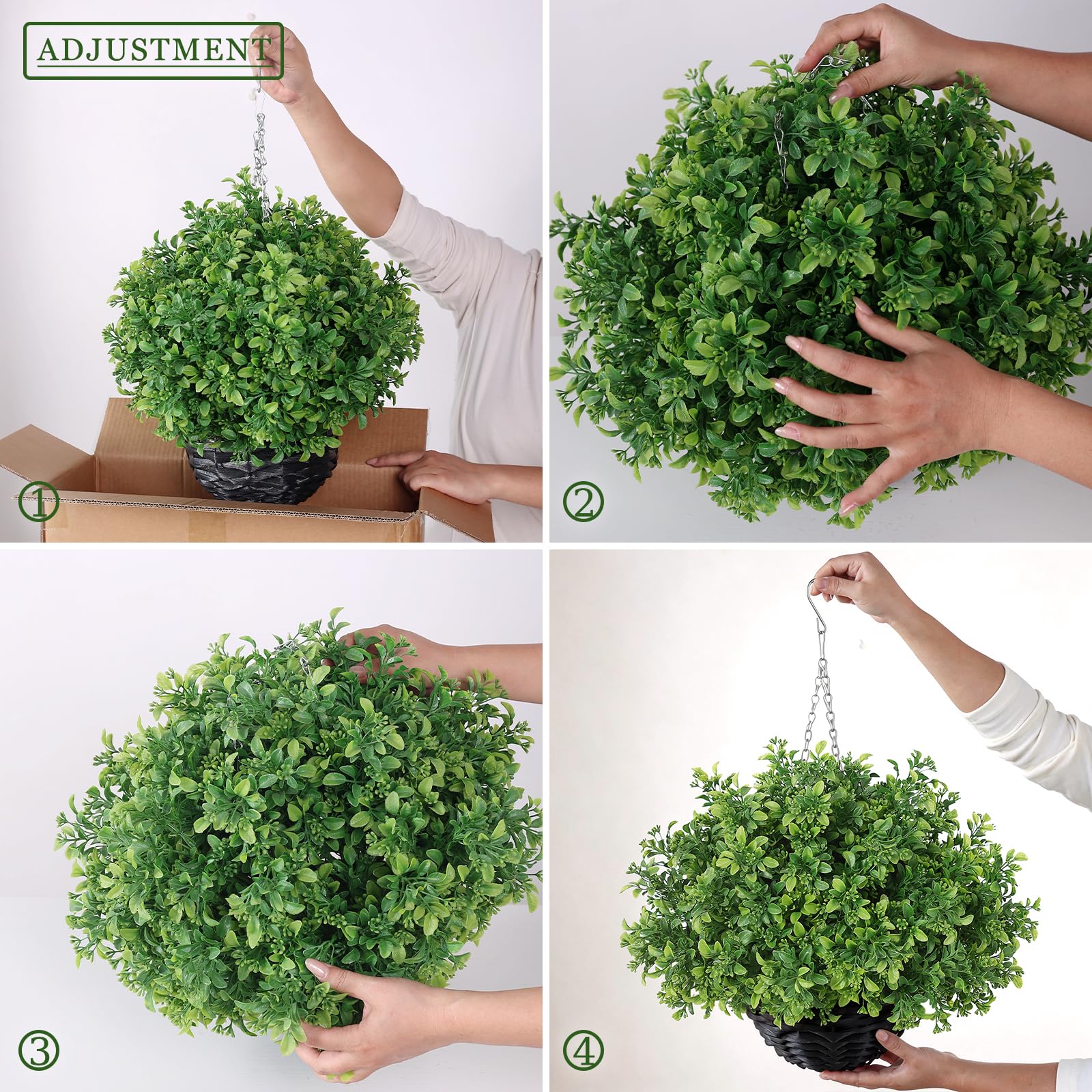 FOTEEWL weather-resistant greenery maintains vibrant look outdoors.
