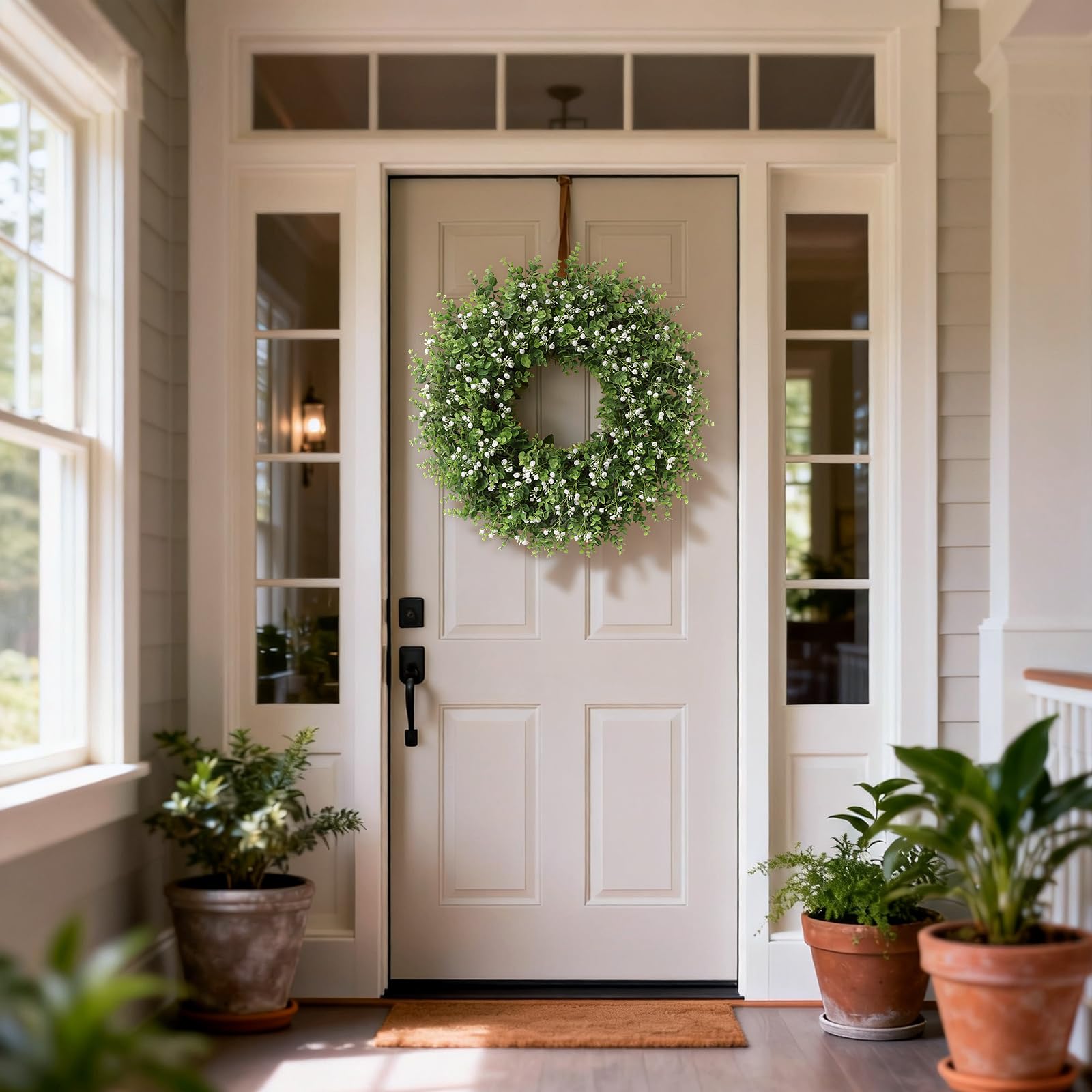 On-door size demonstration shows 24–26 inch diameter for most doors