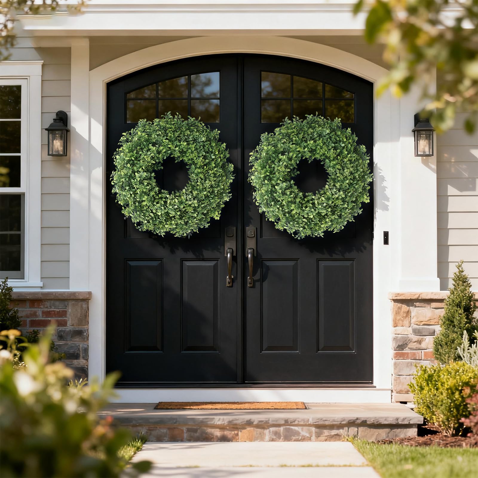 FOTEEWL indoor boxwood wreath suitable for living room decor
