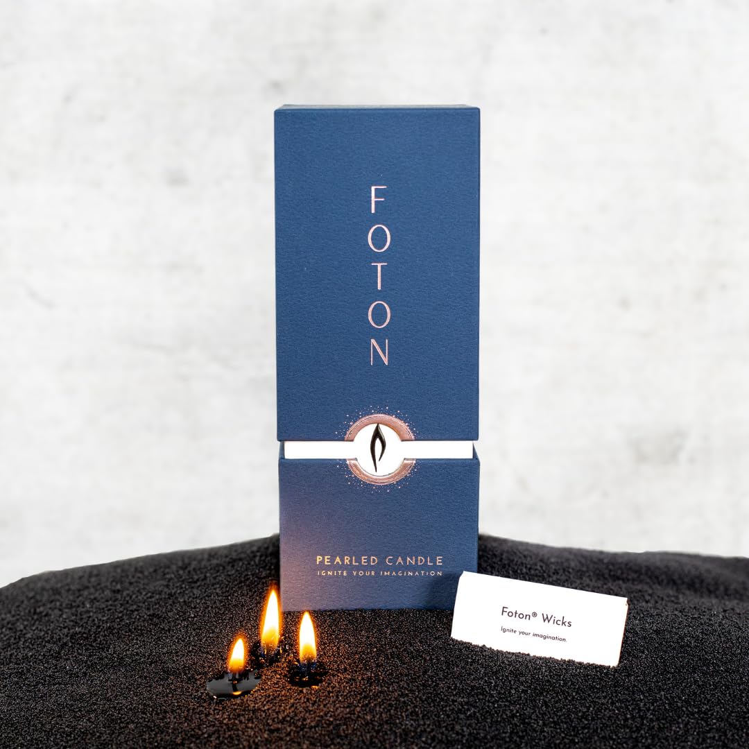 Foton pearled candle 18 oz black unscented pour for elegant ambient lighting