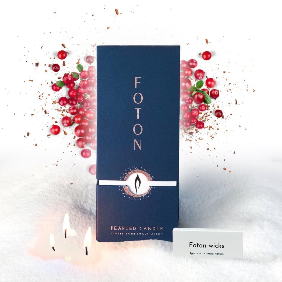 Foton Pearled Candle 18oz centerpiece glow for home décor.