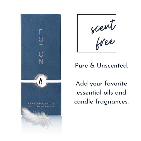 Foton Pearled Candle in a DIY container ready for personalized setups.