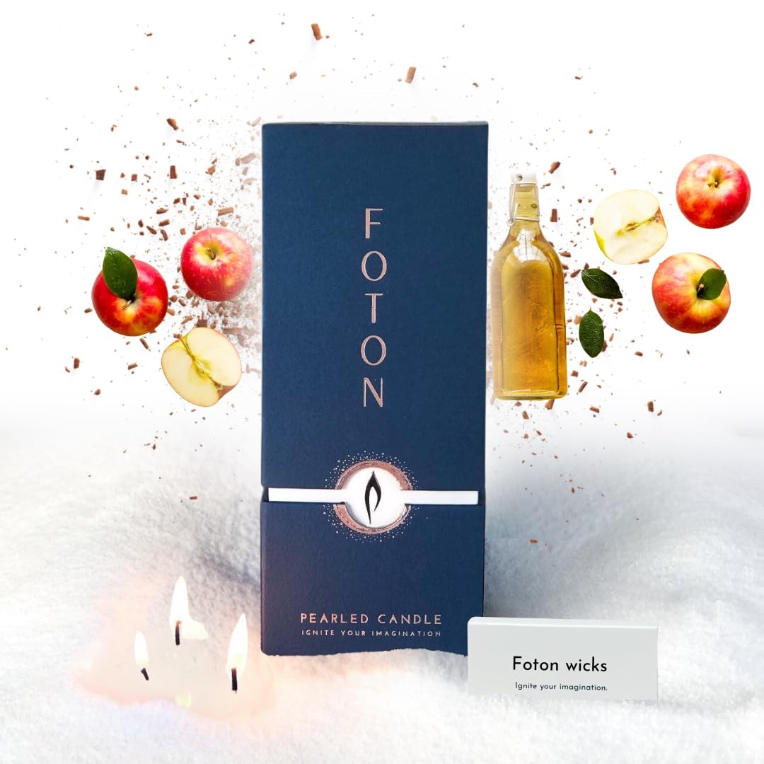 Foton Pearled Candle Snowy Cider 18oz shimmering sand for calm evenings