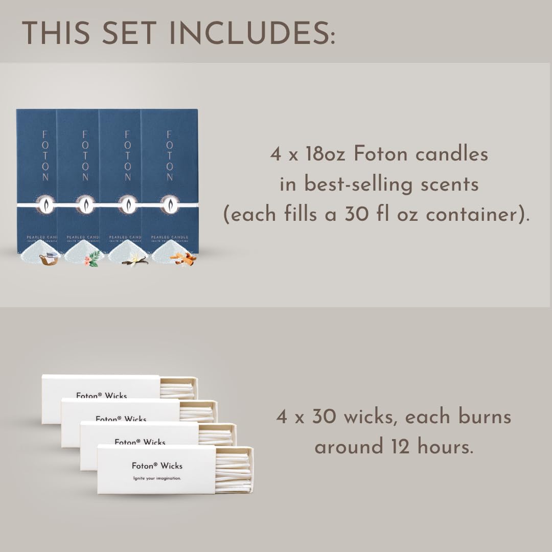 Foton Pearled Candle Vanilla Vibe close-up for warm mood.