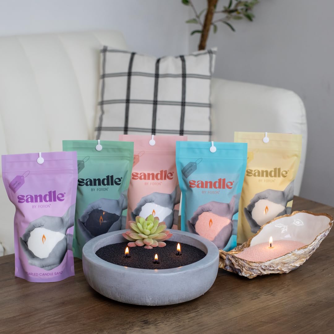 Foton Sandle Pearled Candle pearls closeup showing decorative sand textures