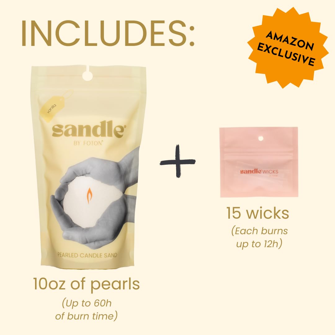 Foton Sandle Pearled Candle refill wick pack enabling easy refresh and reuse