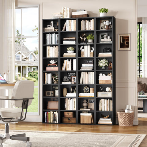 FOTOSOK tall rack side view highlighting slim footprint in a room