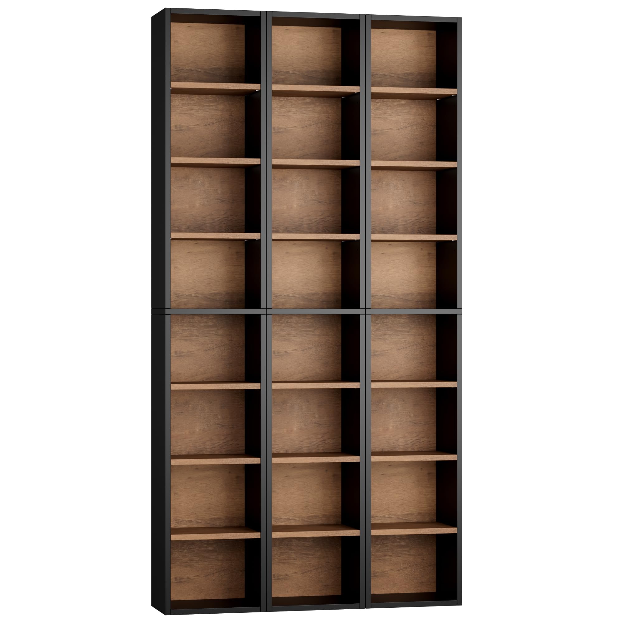 FOTOSOK tall narrow bookcase showing vertical storage for books and decor