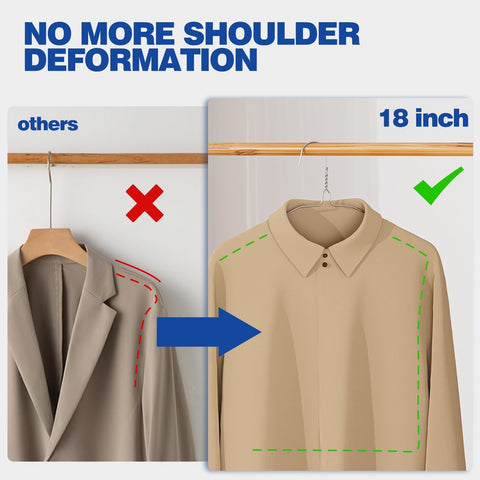 Fotoumgl wide-shoulder design supports garments without bumping.