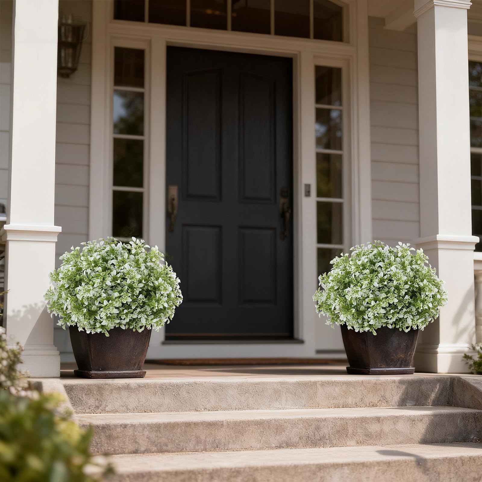 FOTEEWL indoor-outdoor fake plants for offices or homes; low maintenance.