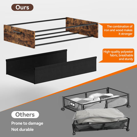 FOUCSSOMEI space-saving under-bed drawers expand storage without cluttering floors.