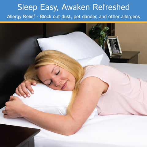 Hypoallergenic cover of Four Seasons Essentials encasement on mattress