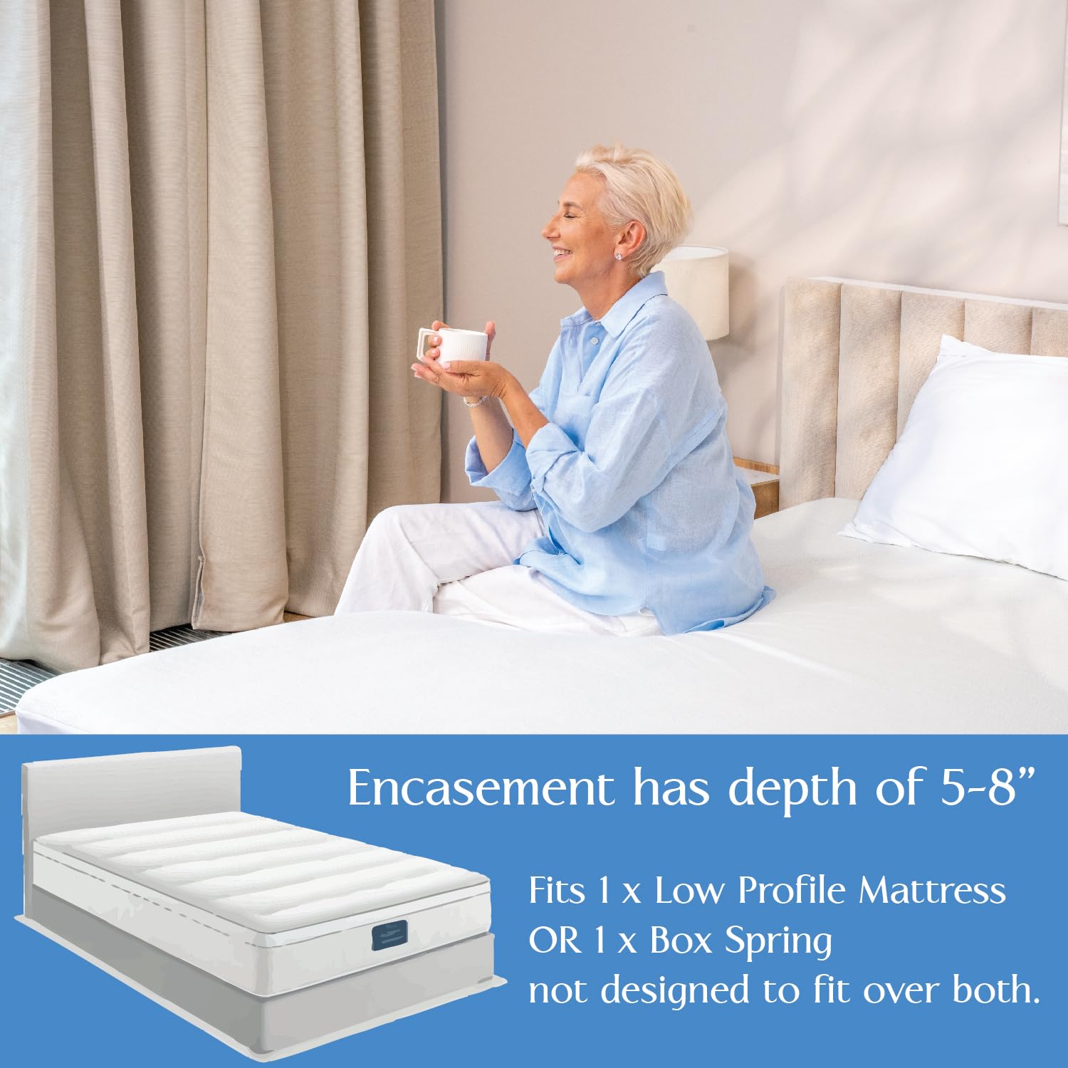 Machine-washable encasement from Four Seasons Essentials for easy maintenance